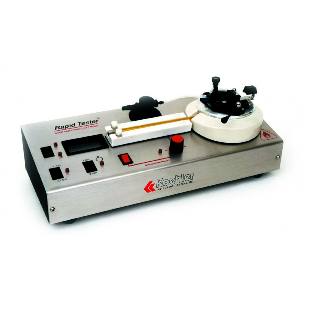 Imagem do Produto Testador de Ponto de Fulgor Rápido, Copo Fechado em aço inoxidável - Modelo K16592 - KOEHLER INSTRUMENT - 220-240V 50/60Hz - ASTM D3278, D3828